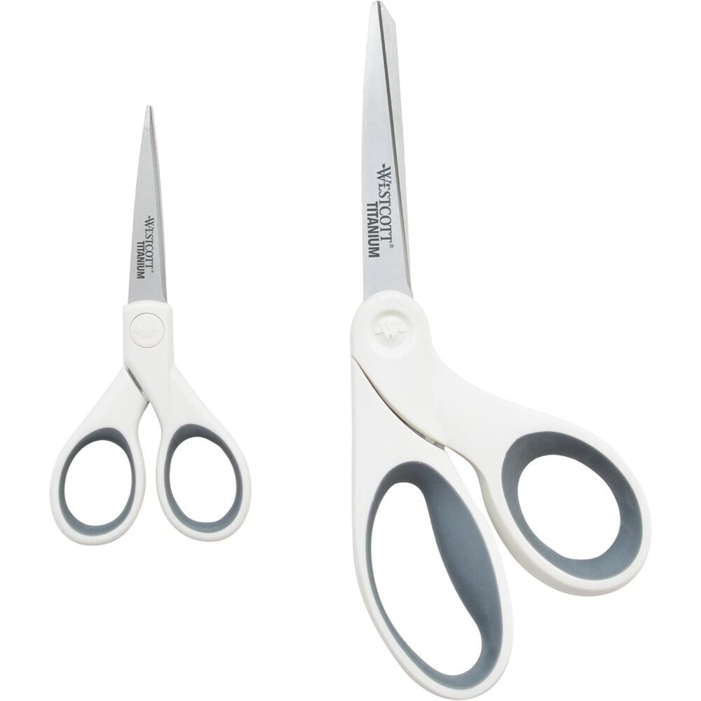5-Inch Micro-Tip & 8-Inch Bent Craft Fabric Scissors - Titanium Bonded Blades fo
